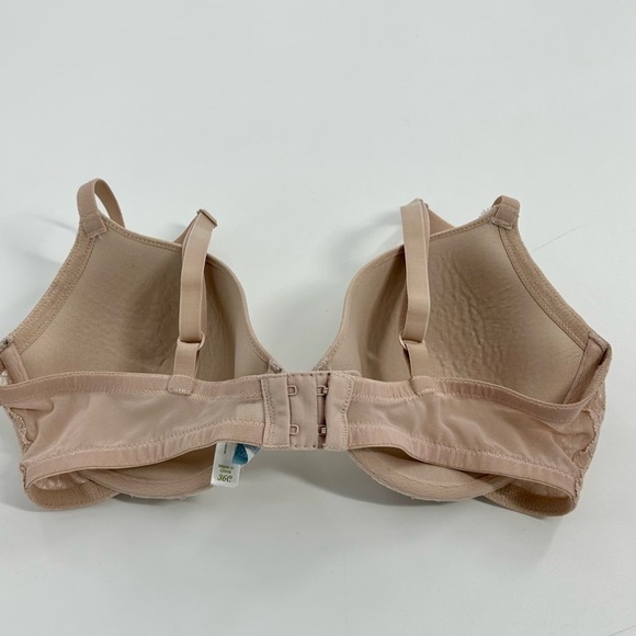 OnGossamer Neutral Lace Front Underwire Plunge Bra with Mesh Back 36C - Picture 6 of 6